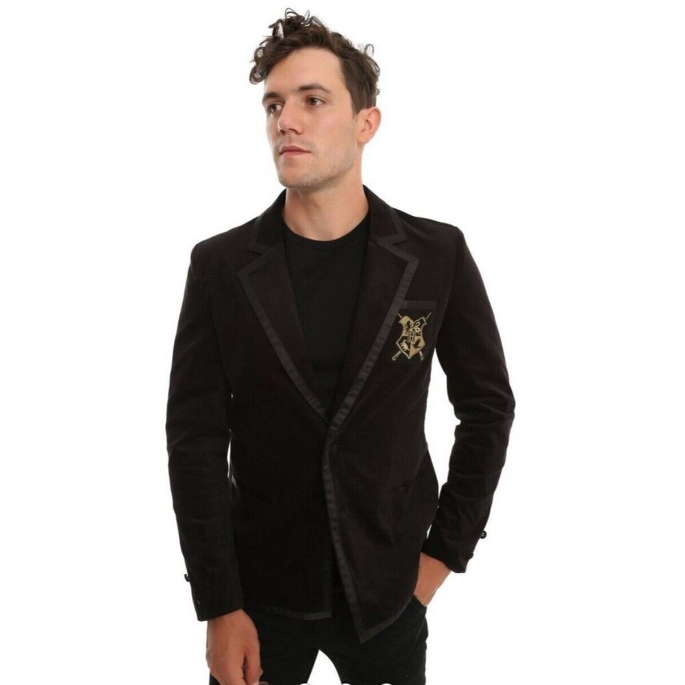 Harry Potter HOGWARTS Black Velvet Dueling Club Blazer Jacket Cosplay Size M